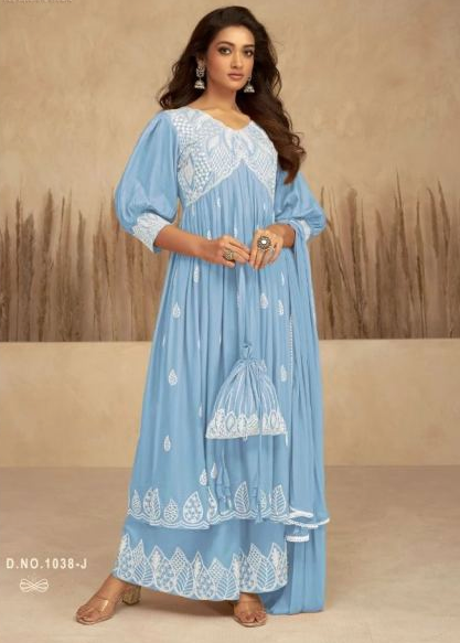 Rayon White HandWork Salwar Suit