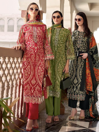 PURE CAMBRIC COTTON PAKISTANI STYLE UNSTITCH SALWAR KAMEEZ SUPPLIER