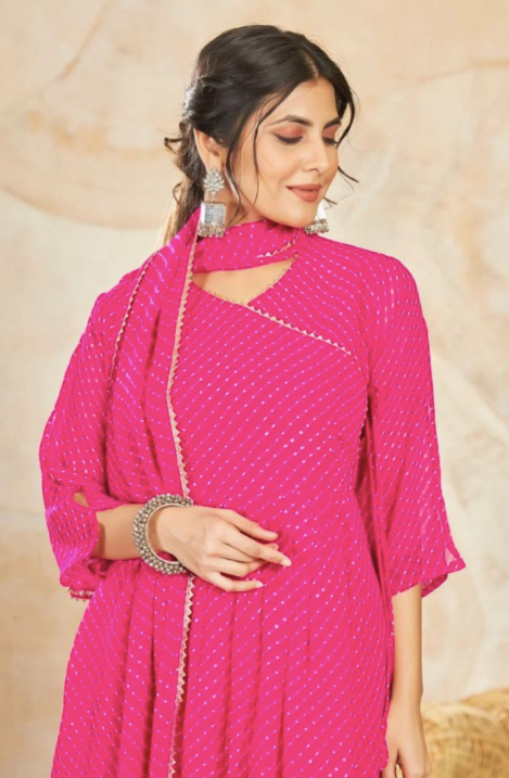 Pink Beautiful Georgette Ready Made Suit