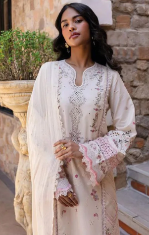 Deepsy Rangrasiya Pakistani Pure Cotton Salwar Suit with Self Embroidery Designer Dupatta