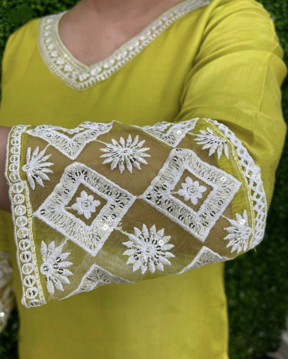Yellow Chanderi Cotton Designer Salwar Suit