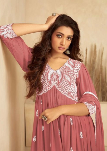 Rayon White HandWork Salwar Suit