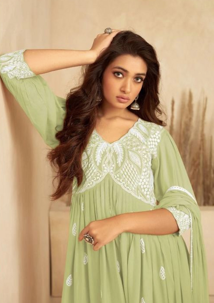 Rayon White HandWork Salwar Suit