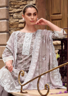 COTTON WITH HEAVY WORK PAKISTANI FASHIONABLE UNSTITCH SALWAR SUITS