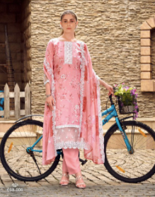 COTTON WITH HEAVY WORK PAKISTANI FASHIONABLE UNSTITCH SALWAR SUITS