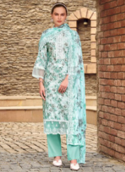 COTTON WITH HEAVY WORK PAKISTANI FASHIONABLE UNSTITCH SALWAR SUITS